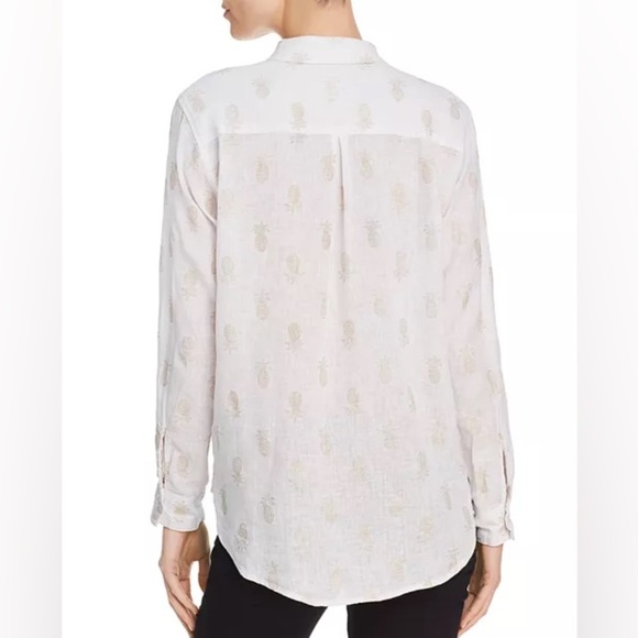 RAILS Charli Gold Pineapple Print Button-Down Shirt Size XS - Picture 2 of 12